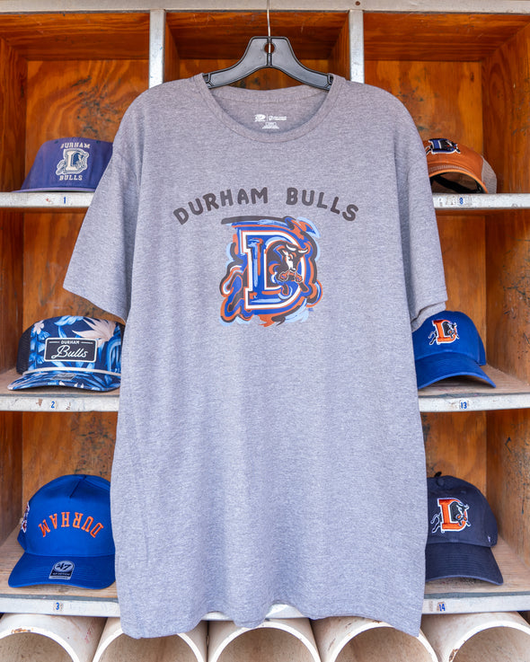 Durham Bulls D Logo Graphitti Tee