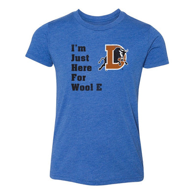 Durham Bulls Youth 108 Stitches I'm Just Here For Wool E. Tee