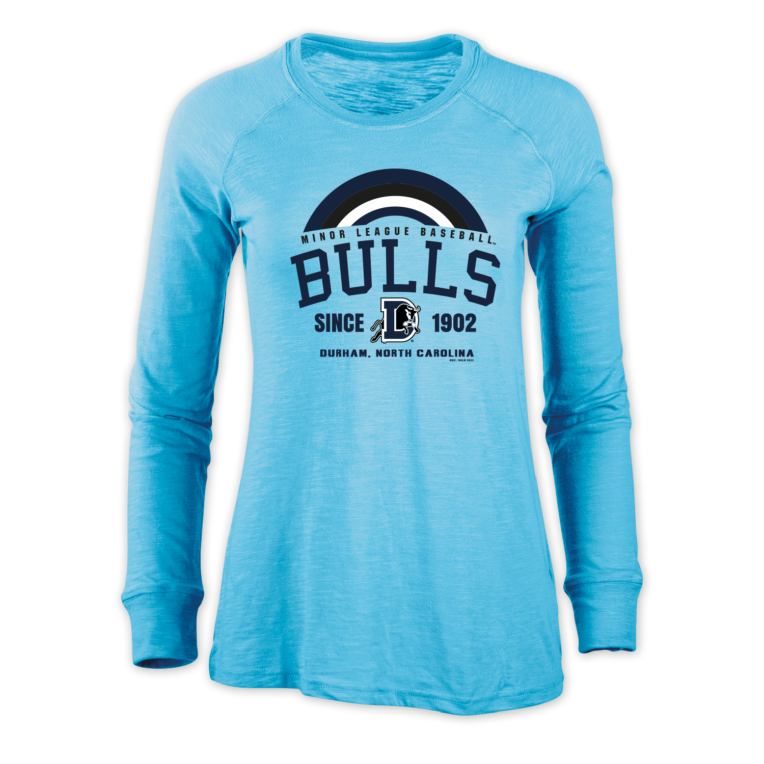 Durham Bulls Womens Pacific Blue Preppy Patch Long Sleeve S