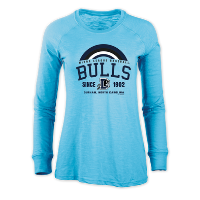 Durham Bulls Womens Pacific Blue Preppy Patch Long Sleeve