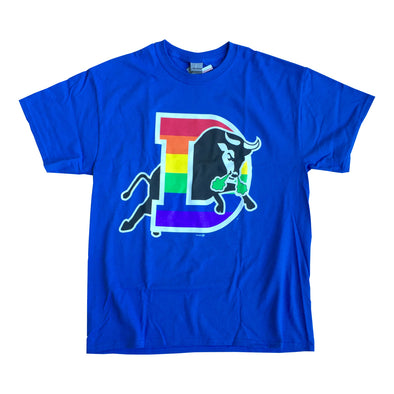 Durham Bulls Royal Rainbow D Logo T-Shirt